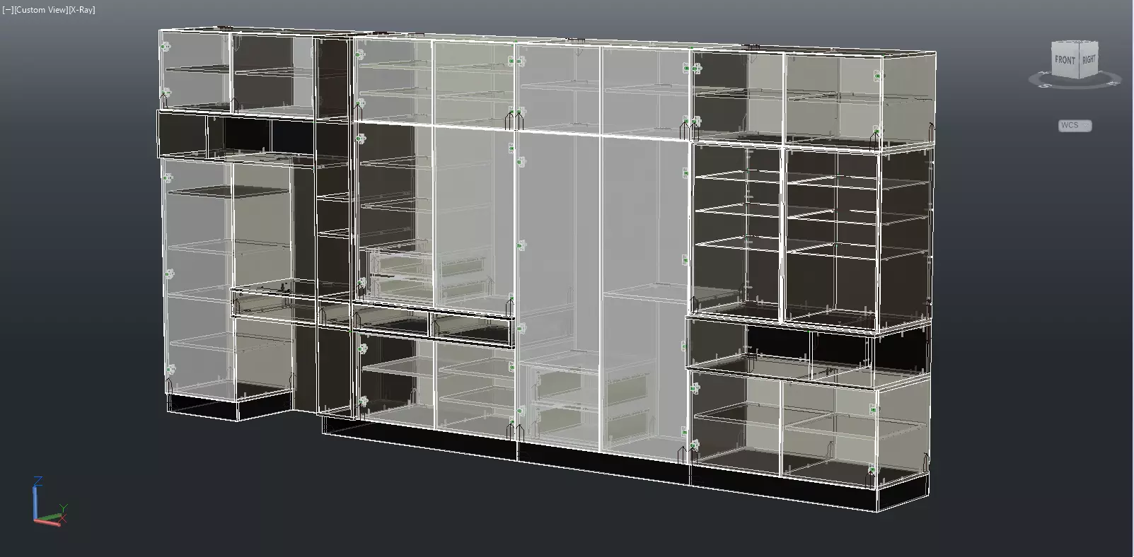 Project of a universal cabinet in the living room 3D model_0