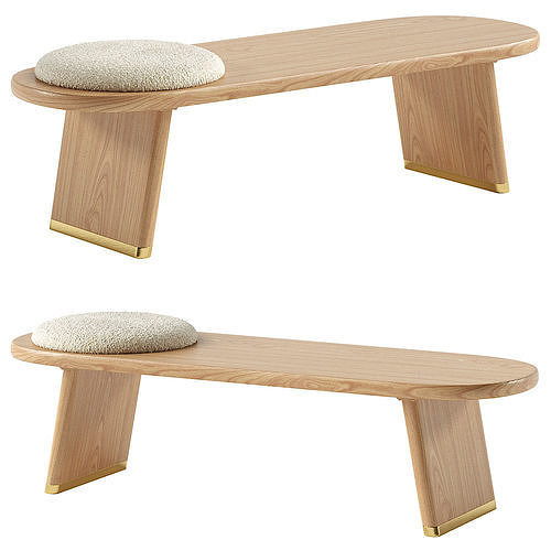 Wilder Wooden Accent Bench 3D model