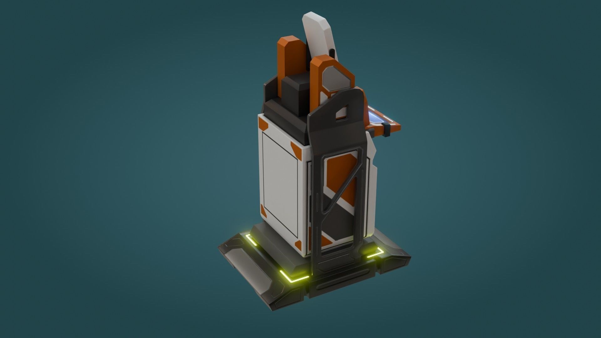 Sci-Fi Computer - Game Ready - PBR Low-poly 3D model_13