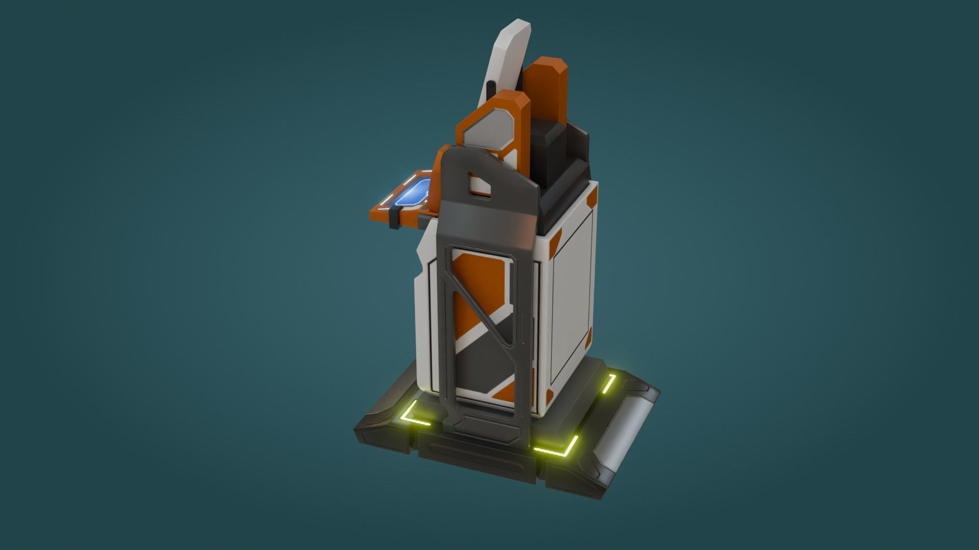Sci-Fi Computer - Game Ready - PBR Low-poly 3D model_11