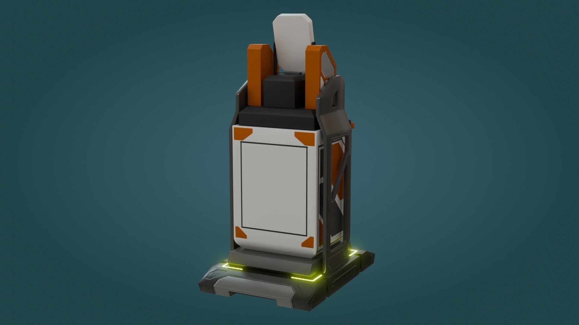 Sci-Fi Computer - Game Ready - PBR Low-poly 3D model_4