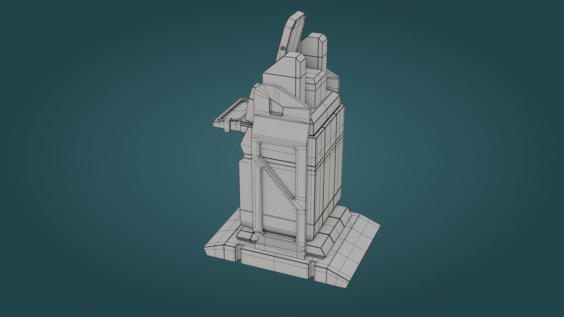 Sci-Fi Computer - Game Ready - PBR Low-poly 3D model_26