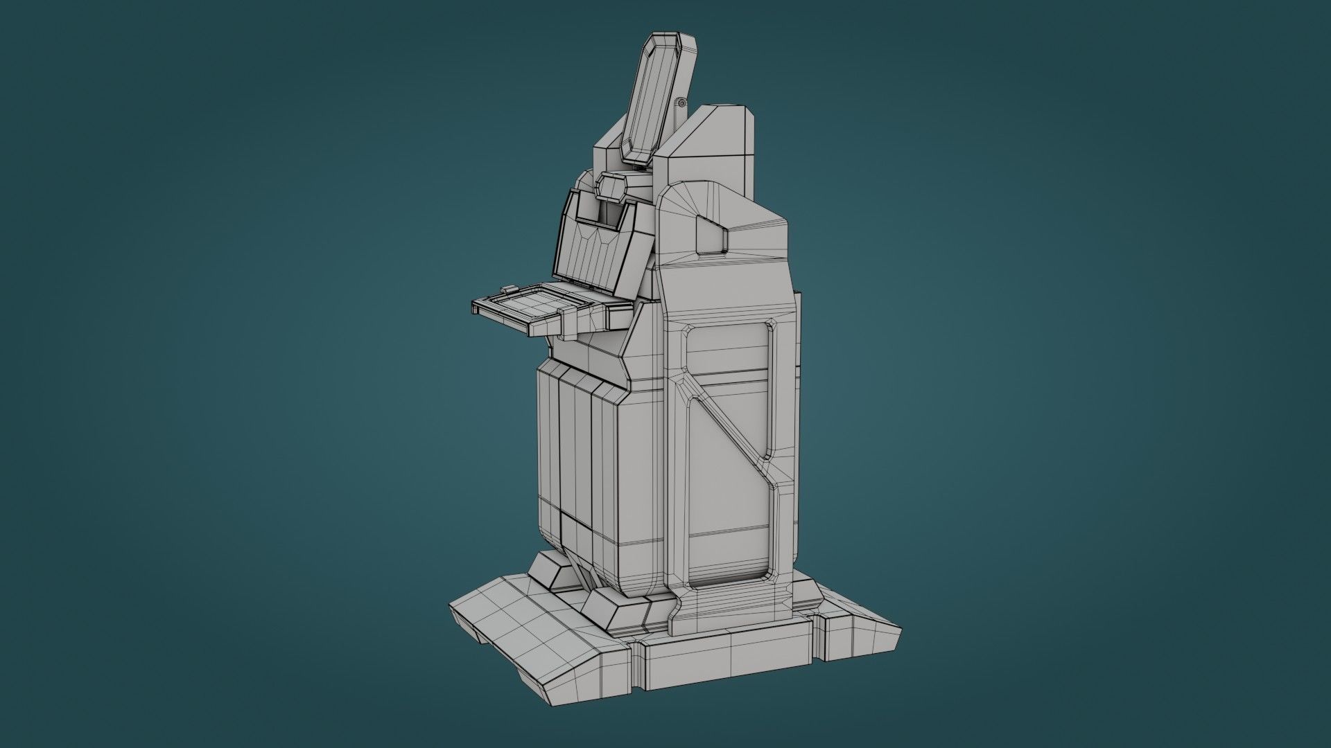 Sci-Fi Computer - Game Ready - PBR Low-poly 3D model_16
