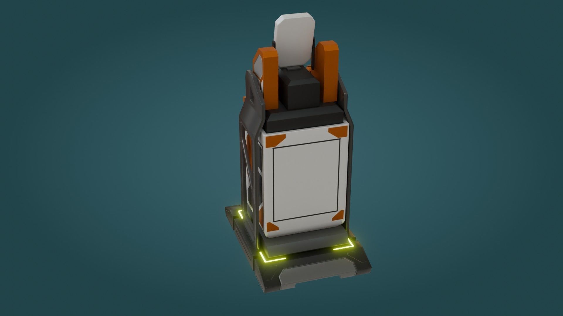 Sci-Fi Computer - Game Ready - PBR Low-poly 3D model_12