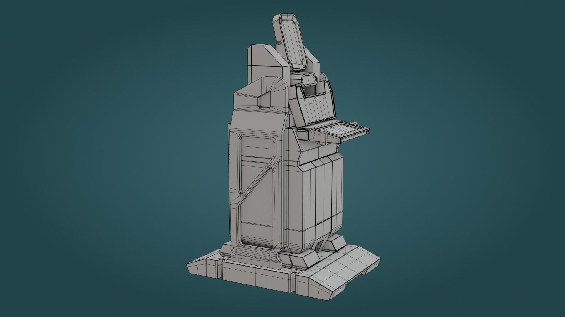 Sci-Fi Computer - Game Ready - PBR Low-poly 3D model_21