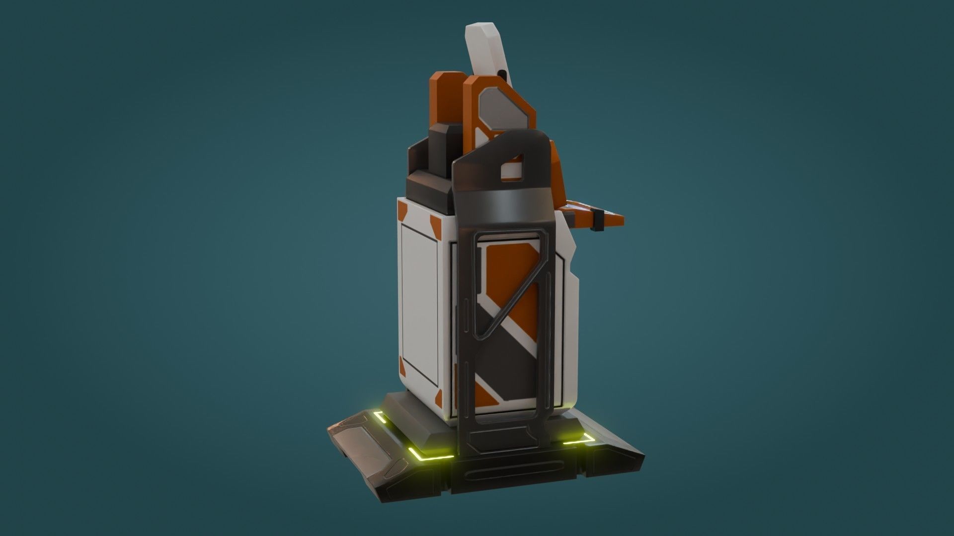 Sci-Fi Computer - Game Ready - PBR Low-poly 3D model_5