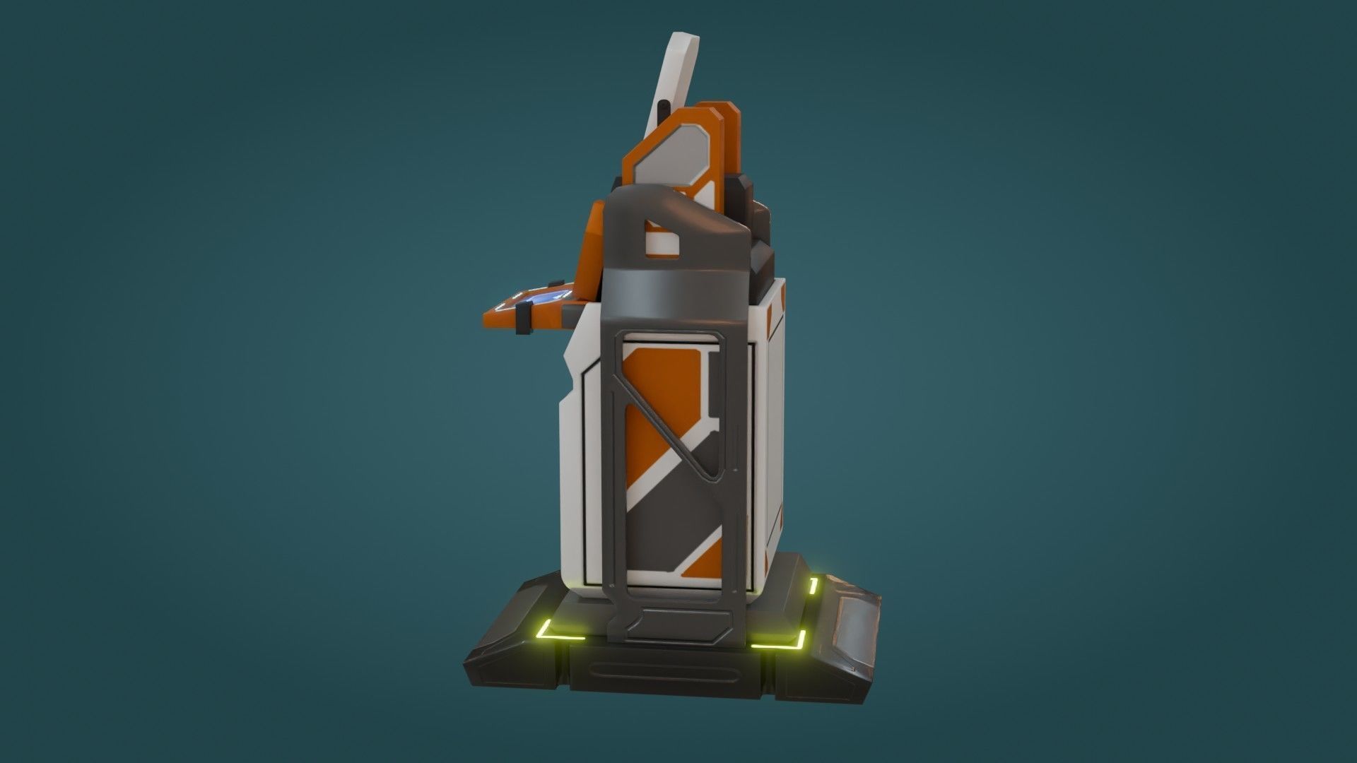 Sci-Fi Computer - Game Ready - PBR Low-poly 3D model_2