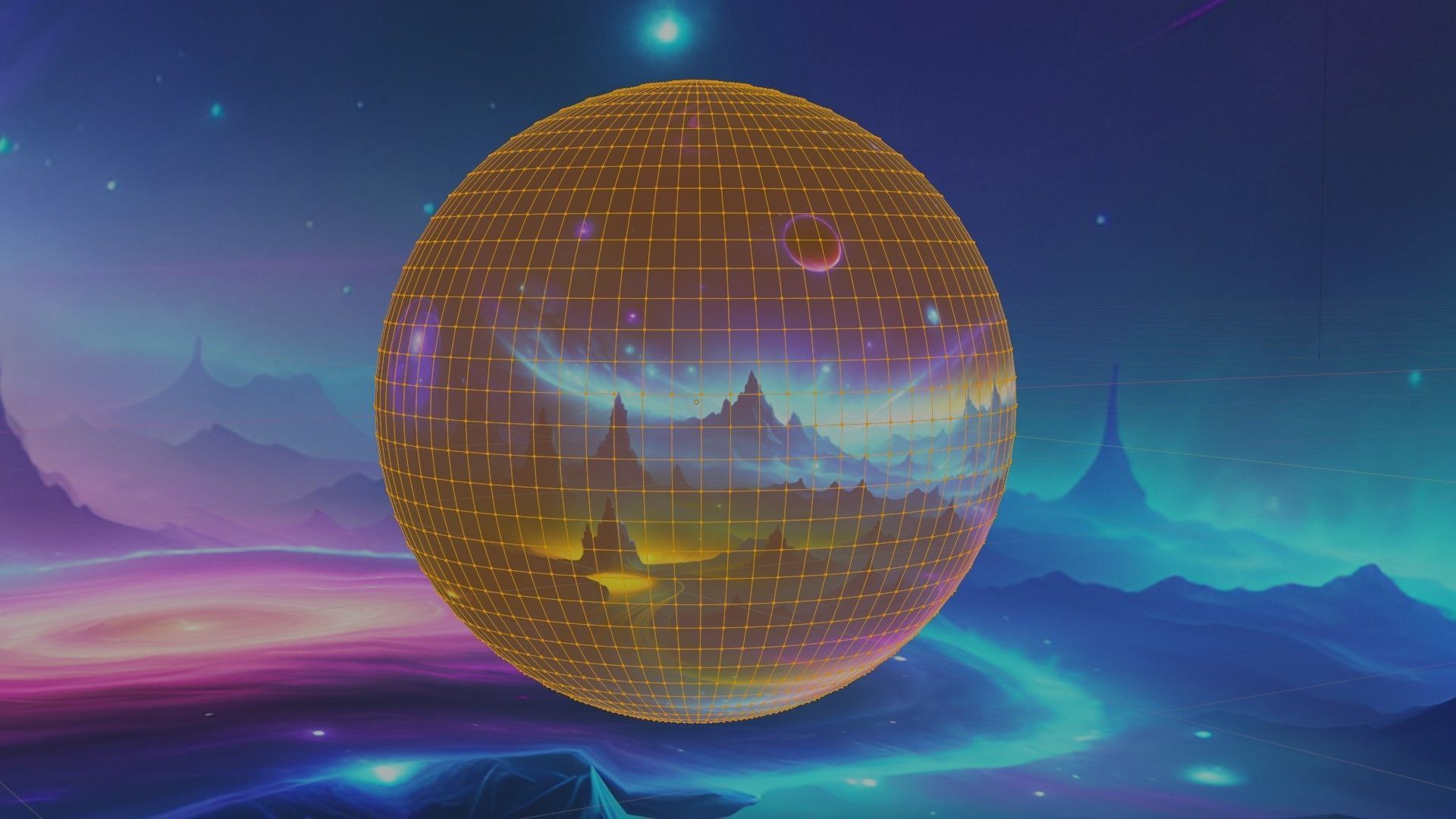 Panoramic Sky SET - Celestial Odyssey 01 - 3D mesh and Sphere Low-poly 3D model_10