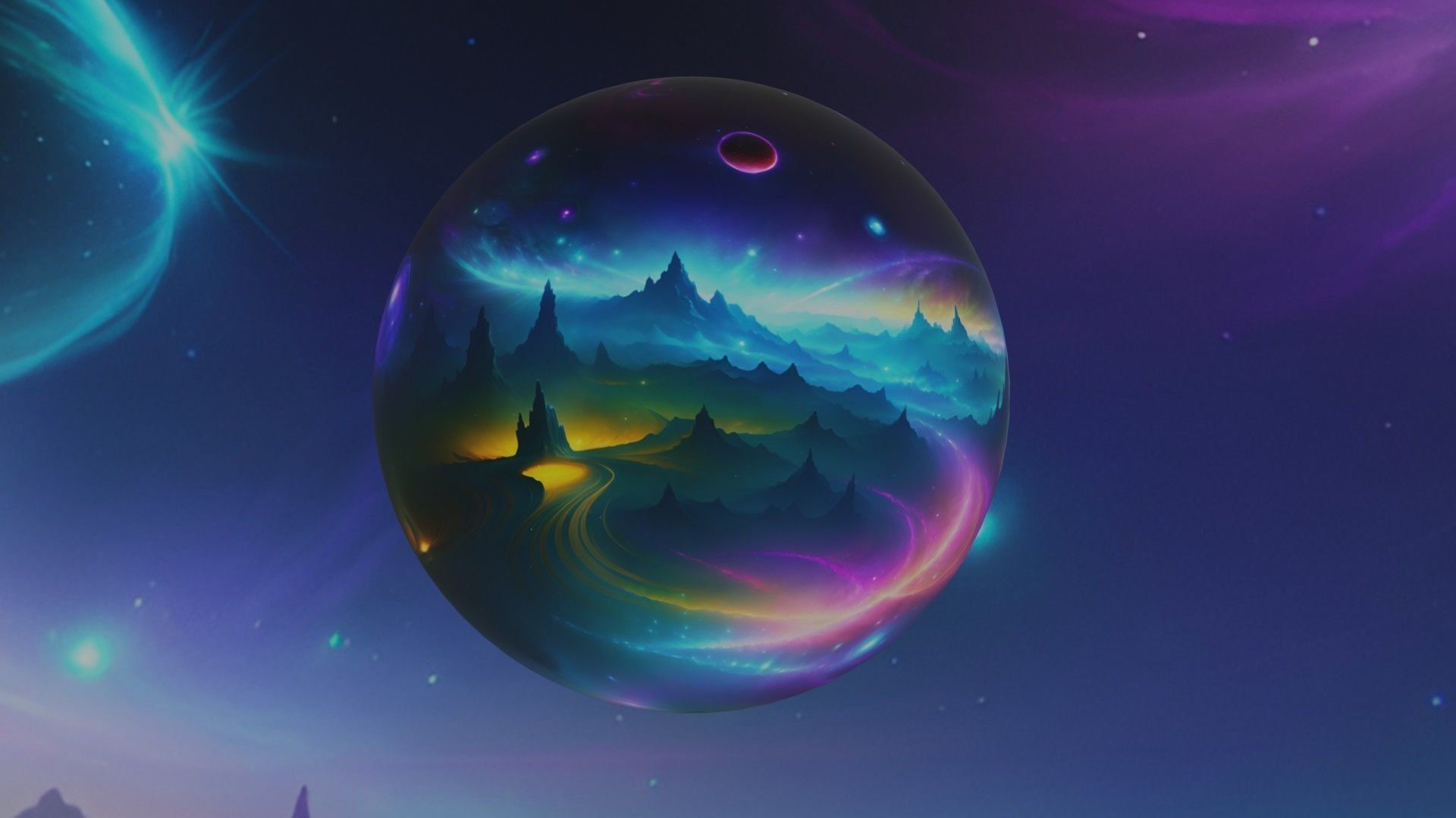 Panoramic Sky SET - Celestial Odyssey 01 - 3D mesh and Sphere Low-poly 3D model_3