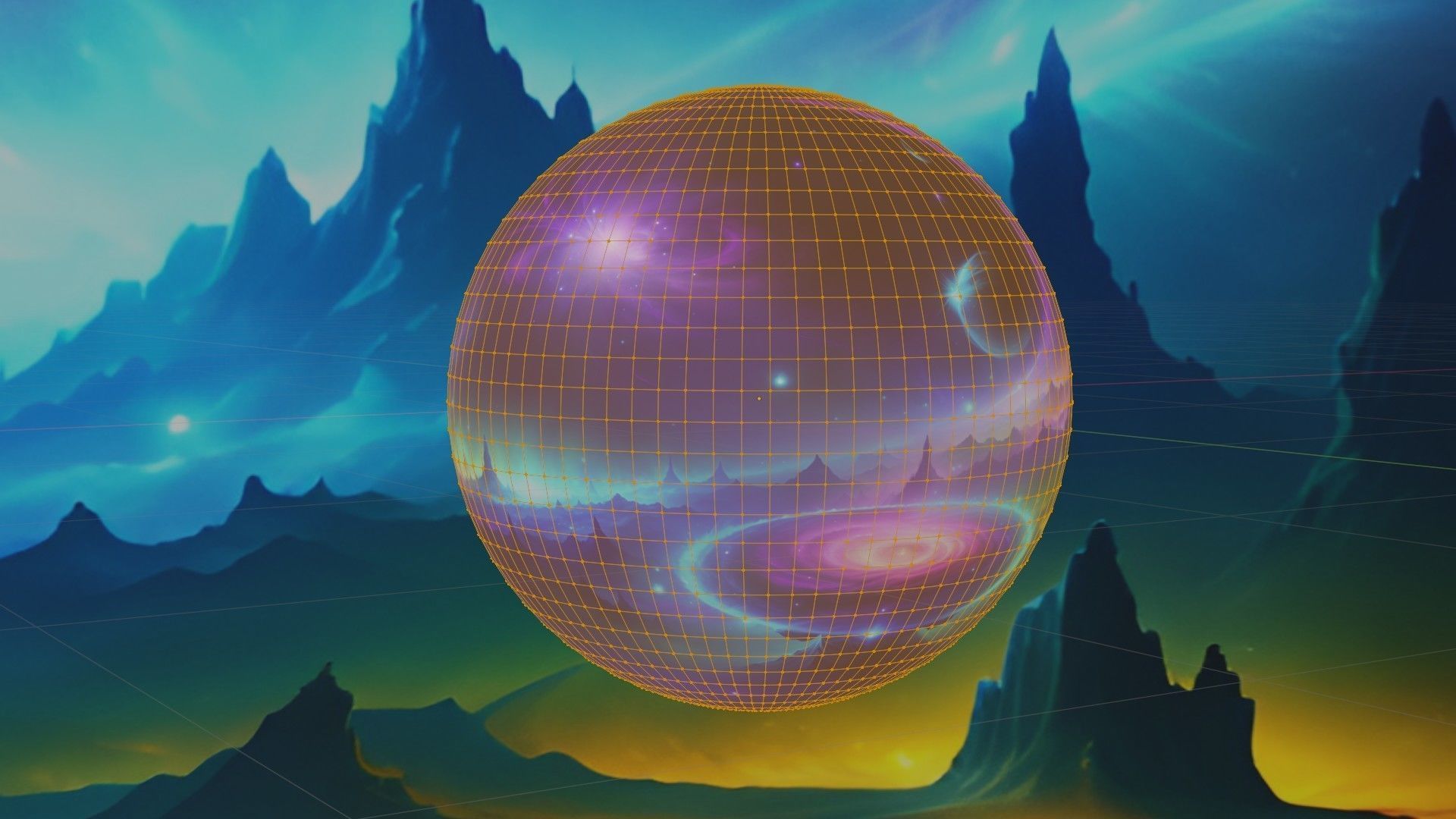 Panoramic Sky SET - Celestial Odyssey 01 - 3D mesh and Sphere Low-poly 3D model_12