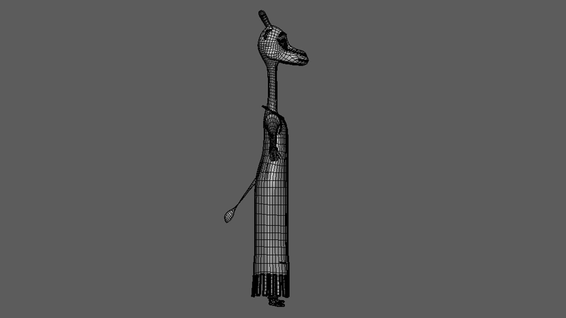 Cartoon Giraffe - base mesh Low-poly 3D model_10