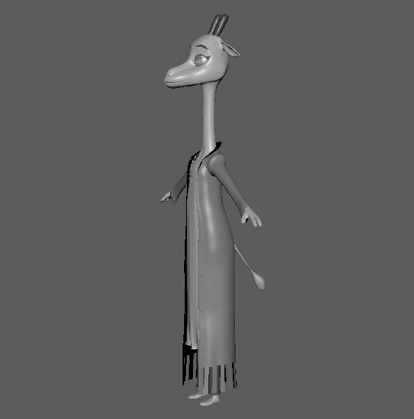 Cartoon Giraffe - base mesh Low-poly 3D model_4
