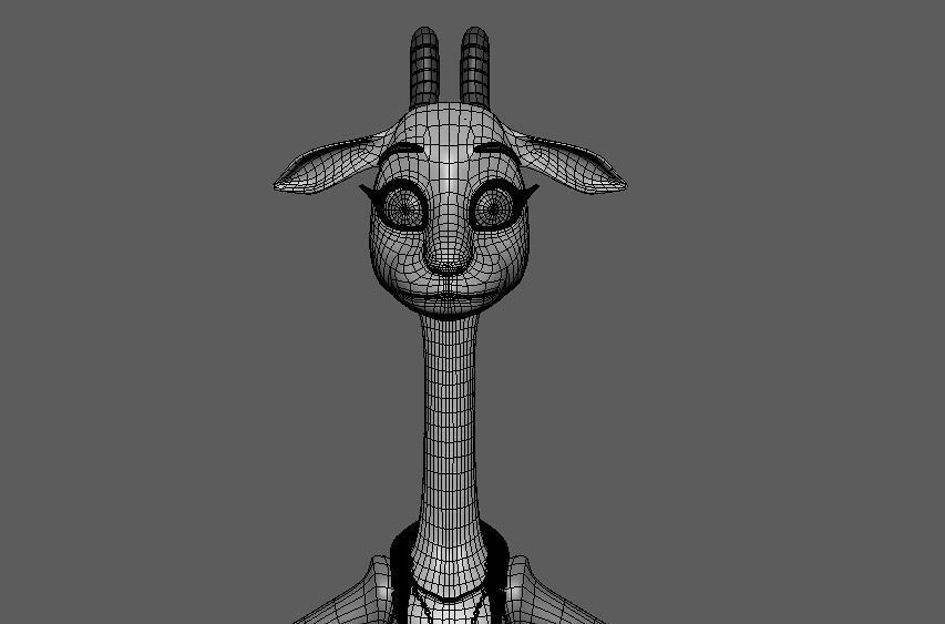 Cartoon Giraffe - base mesh Low-poly 3D model_6