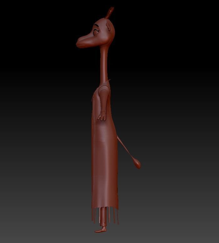 Cartoon Giraffe - base mesh Low-poly 3D model_14