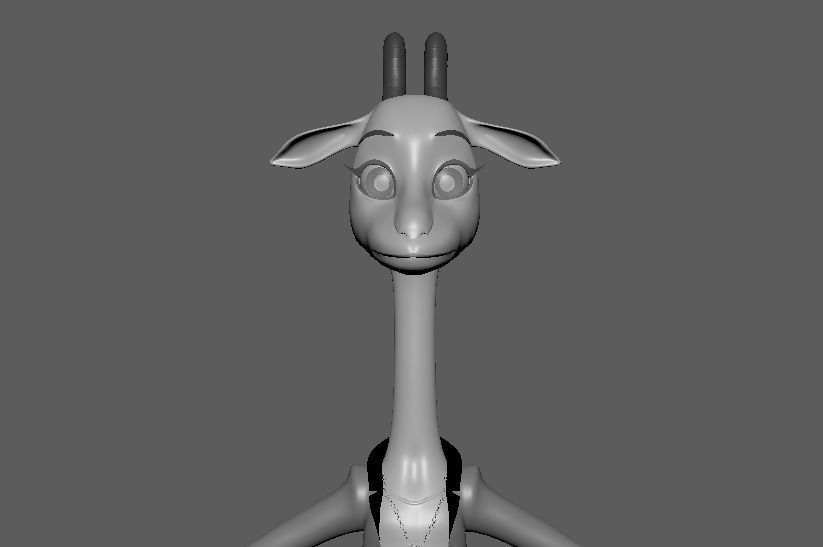 Cartoon Giraffe - base mesh Low-poly 3D model_5