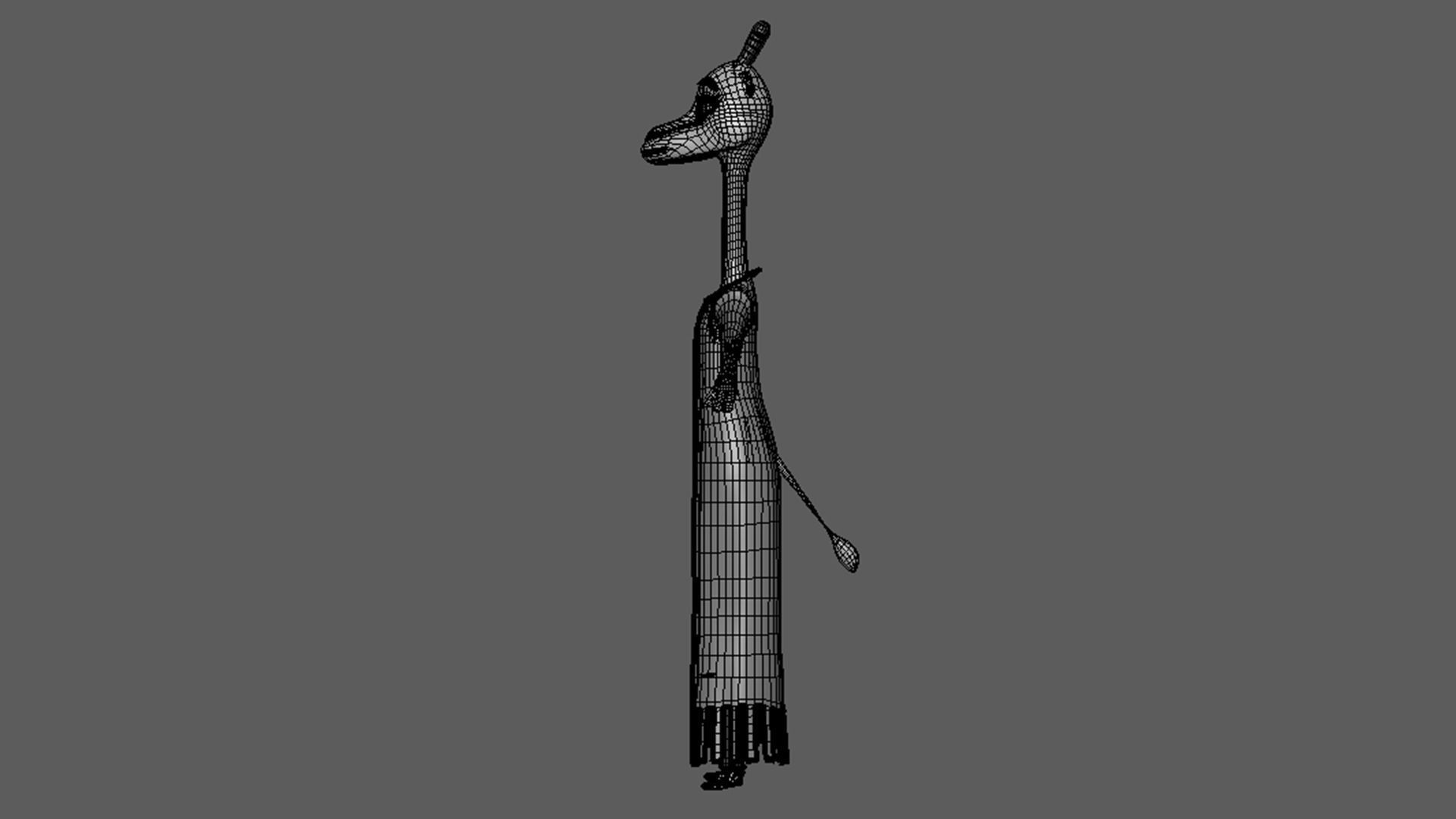 Cartoon Giraffe - base mesh Low-poly 3D model_12