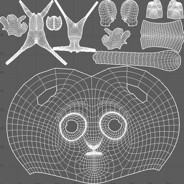 Cartoon Giraffe - base mesh Low-poly 3D model_7