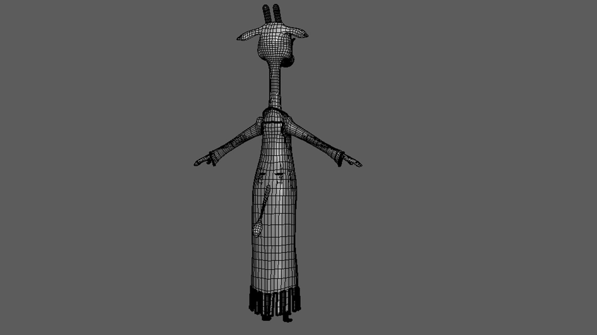 Cartoon Giraffe - base mesh Low-poly 3D model_11