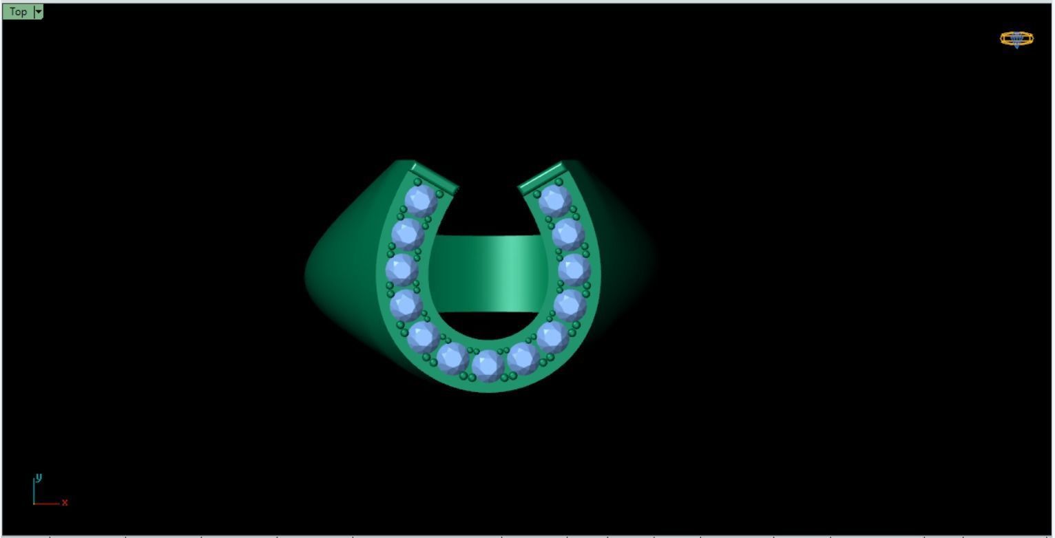 Horseshoe Ring Free 3D print model_1