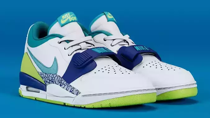 Air Jordan Legacy 312 Low Ultramarine Neon Yellow Aquamarine