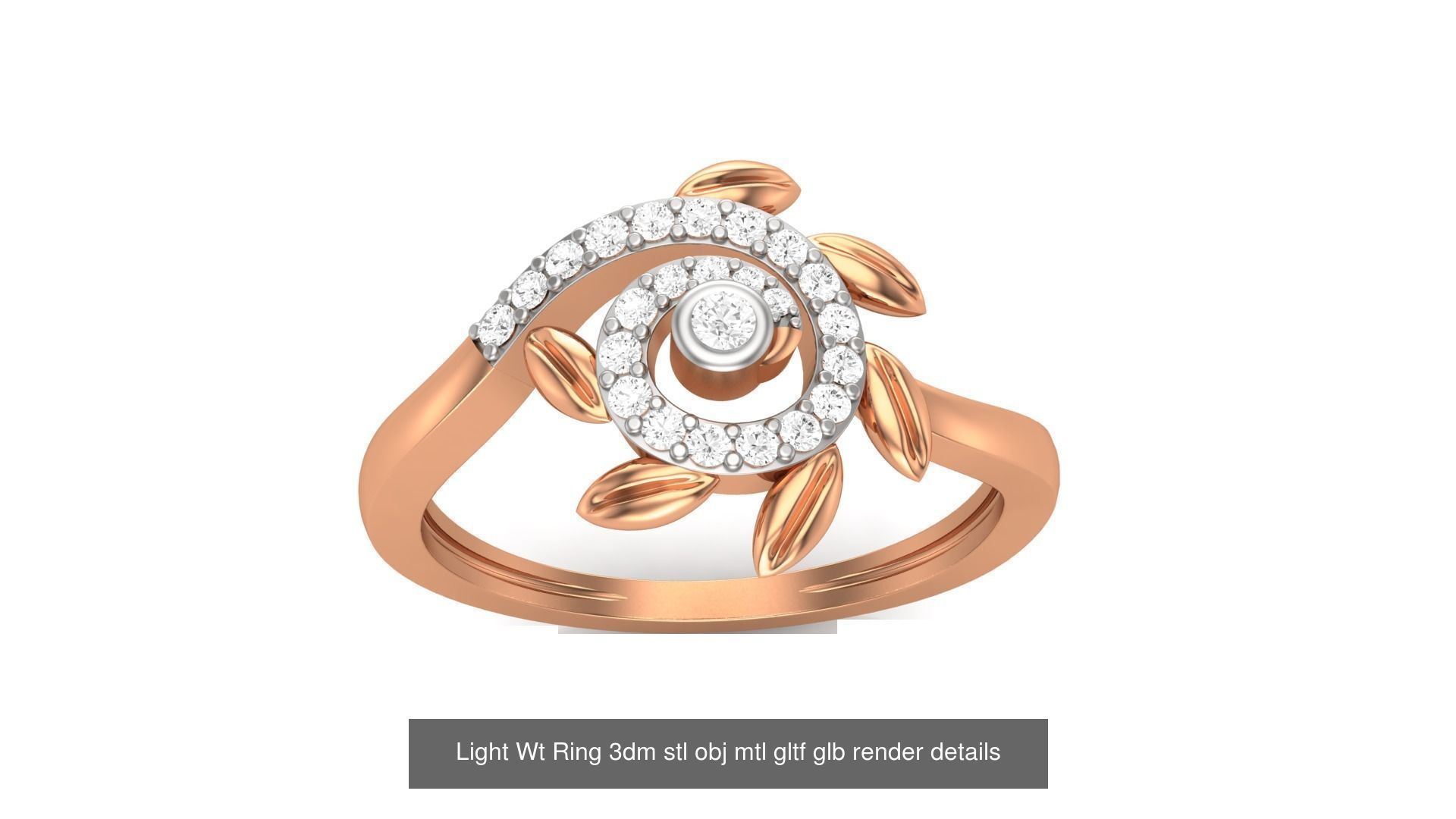 30 Light Wt  Ring 3dm stl obj mtl gltf glb render details  3D Model Collection_14