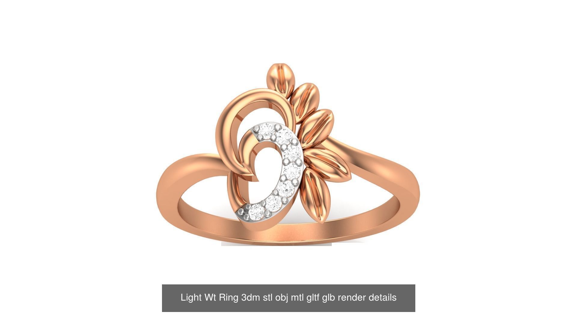 30 Light Wt  Ring 3dm stl obj mtl gltf glb render details  3D Model Collection_4