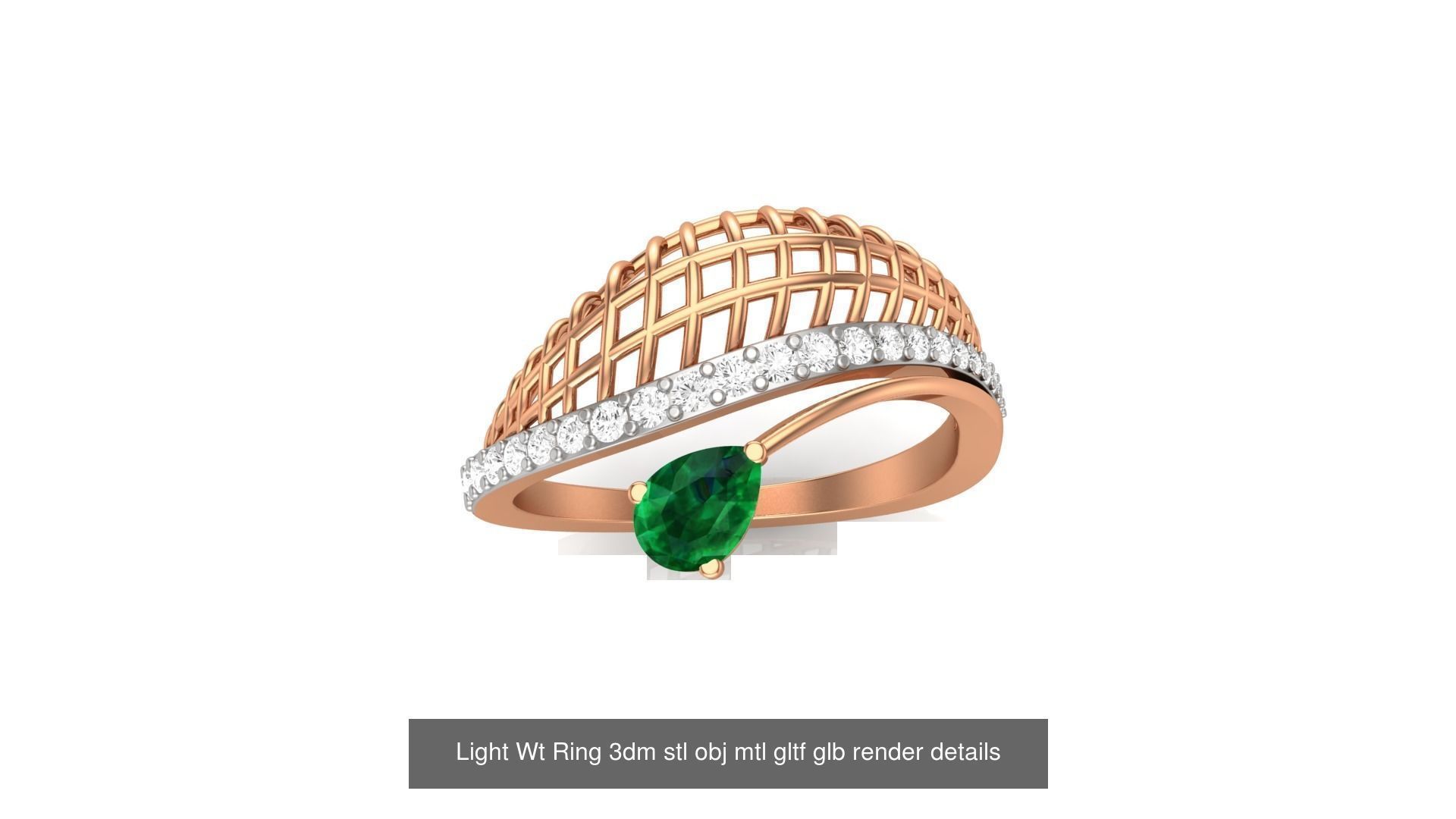 30 Light Wt  Ring 3dm stl obj mtl gltf glb render details  3D Model Collection_25