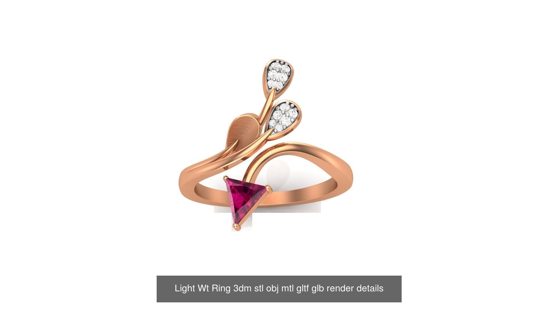 30 Light Wt  Ring 3dm stl obj mtl gltf glb render details  3D Model Collection_13