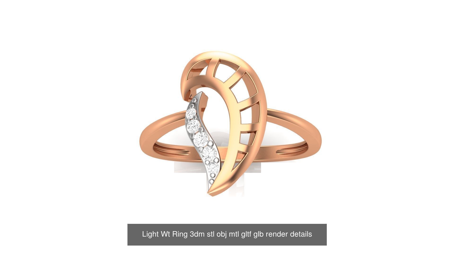 30 Light Wt  Ring 3dm stl obj mtl gltf glb render details  3D Model Collection_8