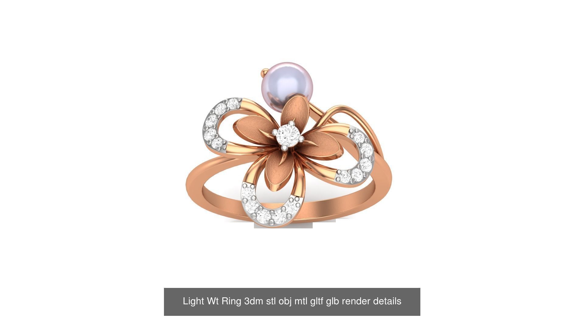 30 Light Wt  Ring 3dm stl obj mtl gltf glb render details  3D Model Collection_30