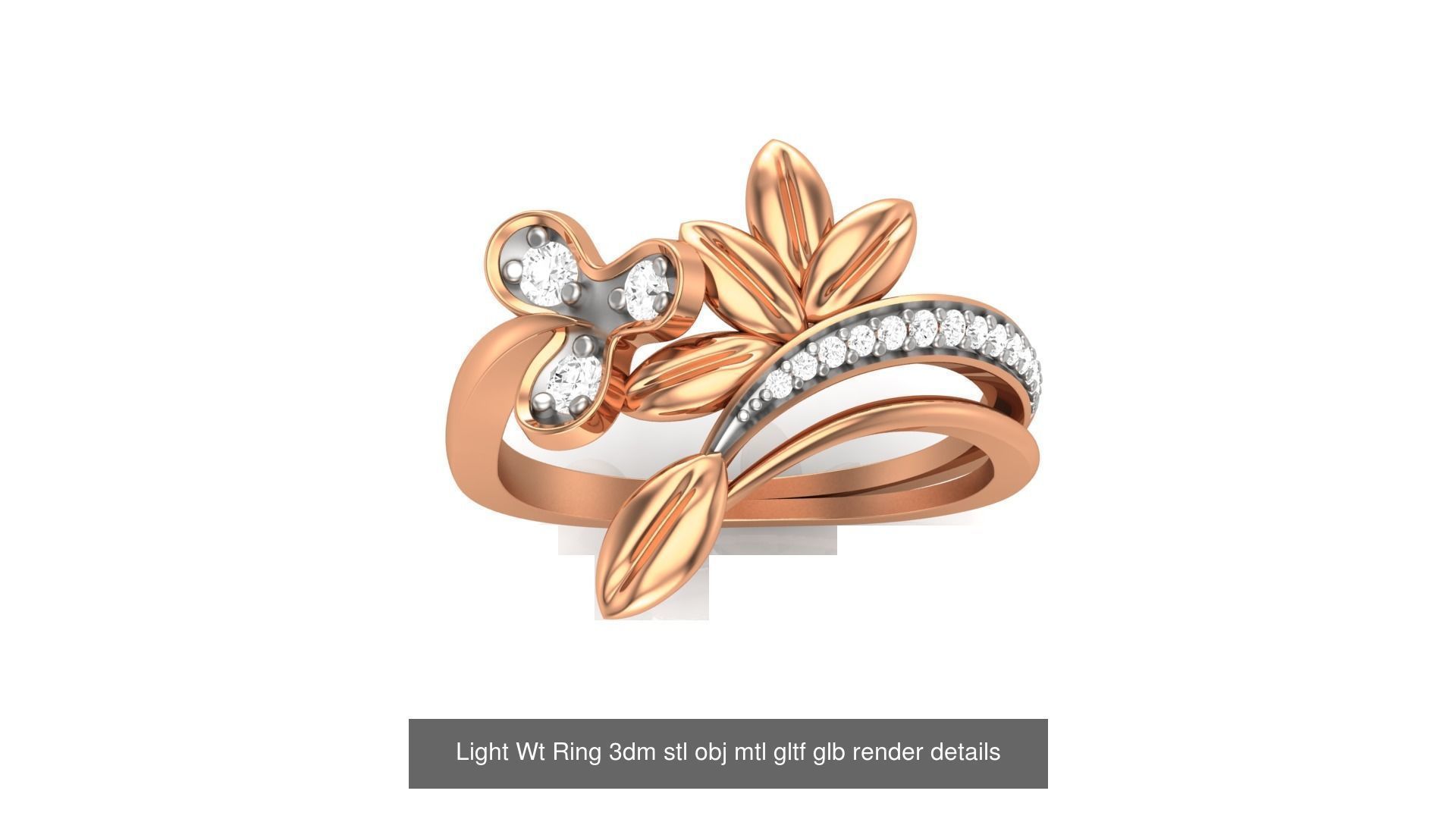 30 Light Wt  Ring 3dm stl obj mtl gltf glb render details  3D Model Collection_7