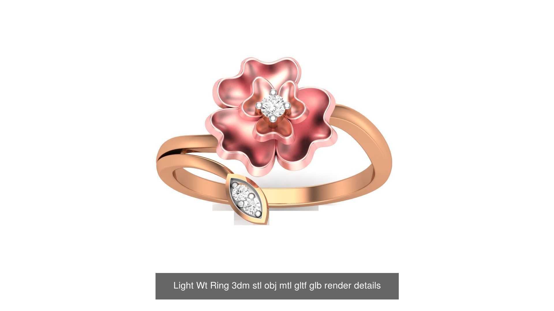 30 Light Wt  Ring 3dm stl obj mtl gltf glb render details  3D Model Collection_11