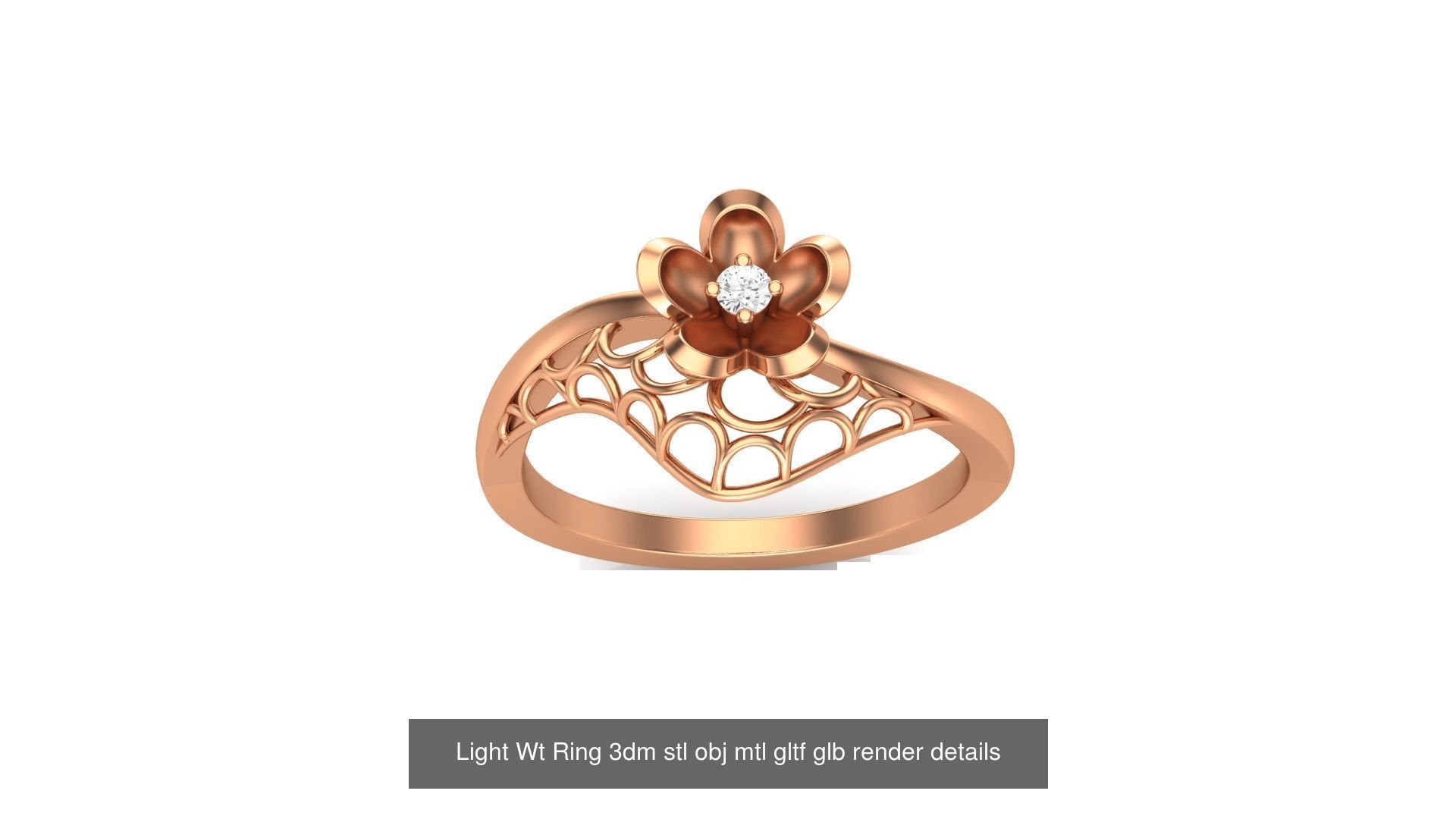 30 Light Wt  Ring 3dm stl obj mtl gltf glb render details  3D Model Collection_26