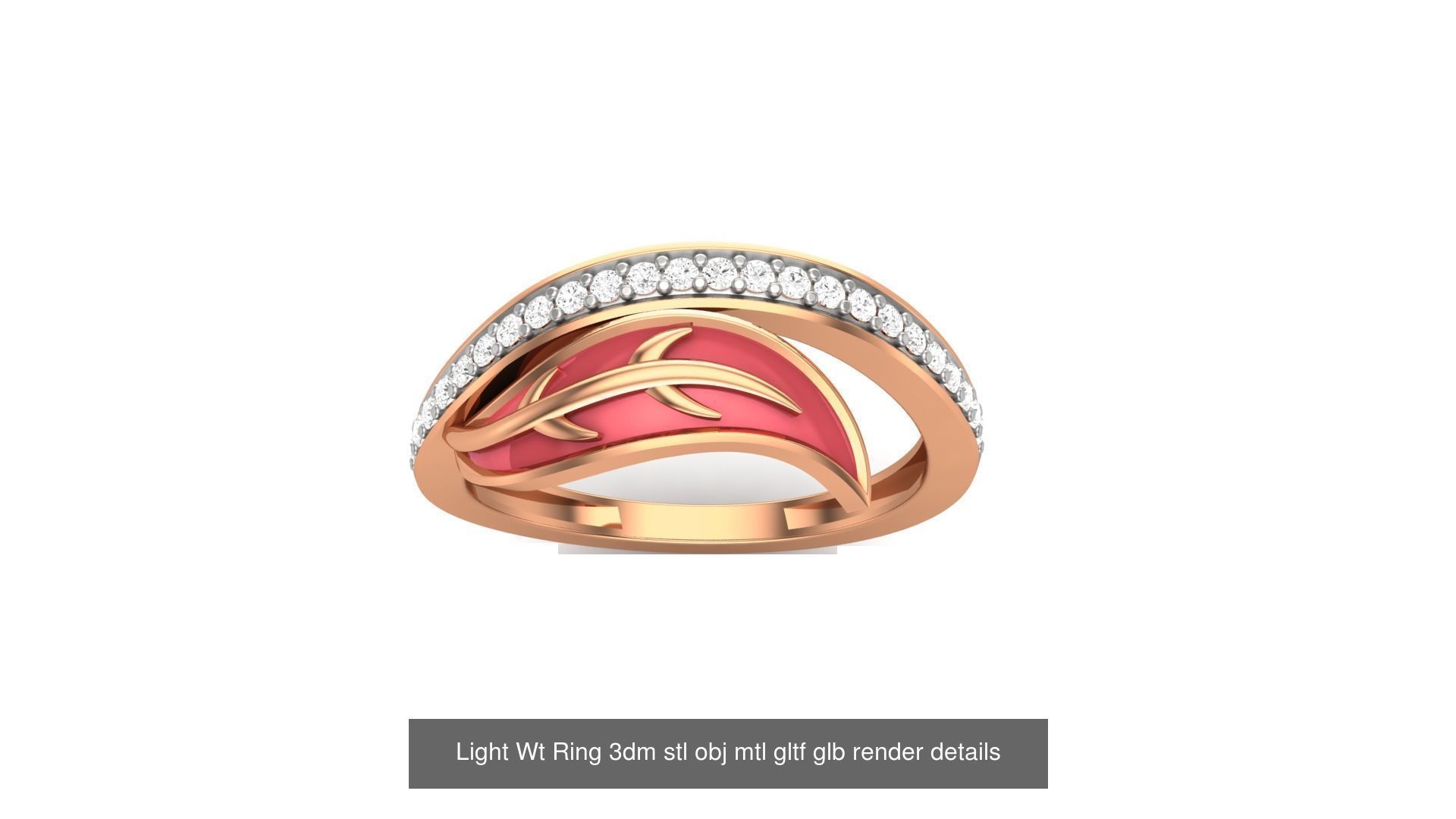 30 Light Wt  Ring 3dm stl obj mtl gltf glb render details  3D Model Collection_9