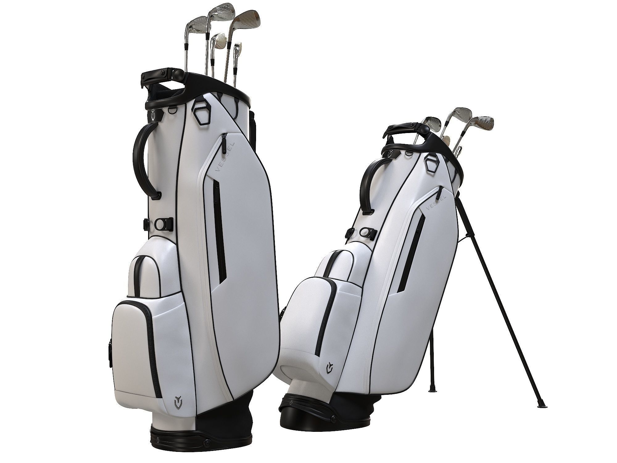 Golf Bag Vessel Player IV Pro White Low-poly 3D model_4