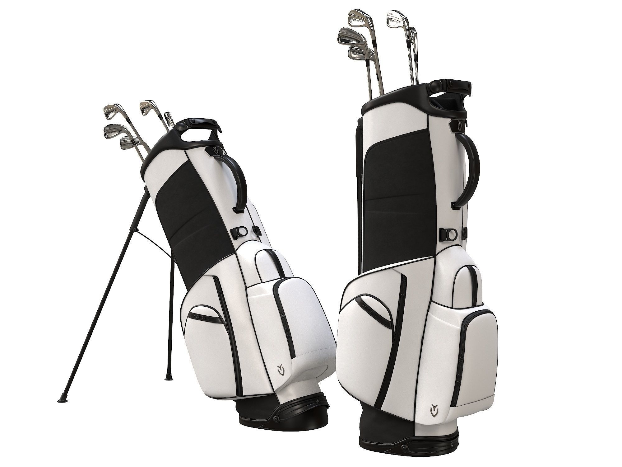 Golf Bag Vessel Player IV Pro White Low-poly 3D model_5