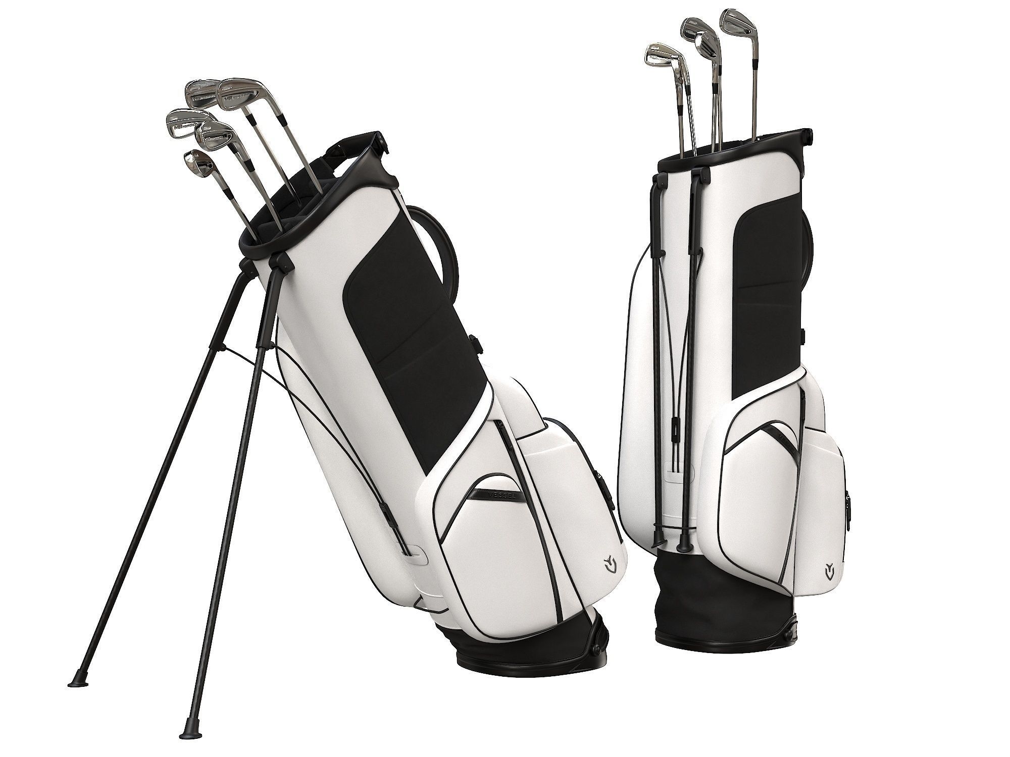 Golf Bag Vessel Player IV Pro White Low-poly 3D model_6