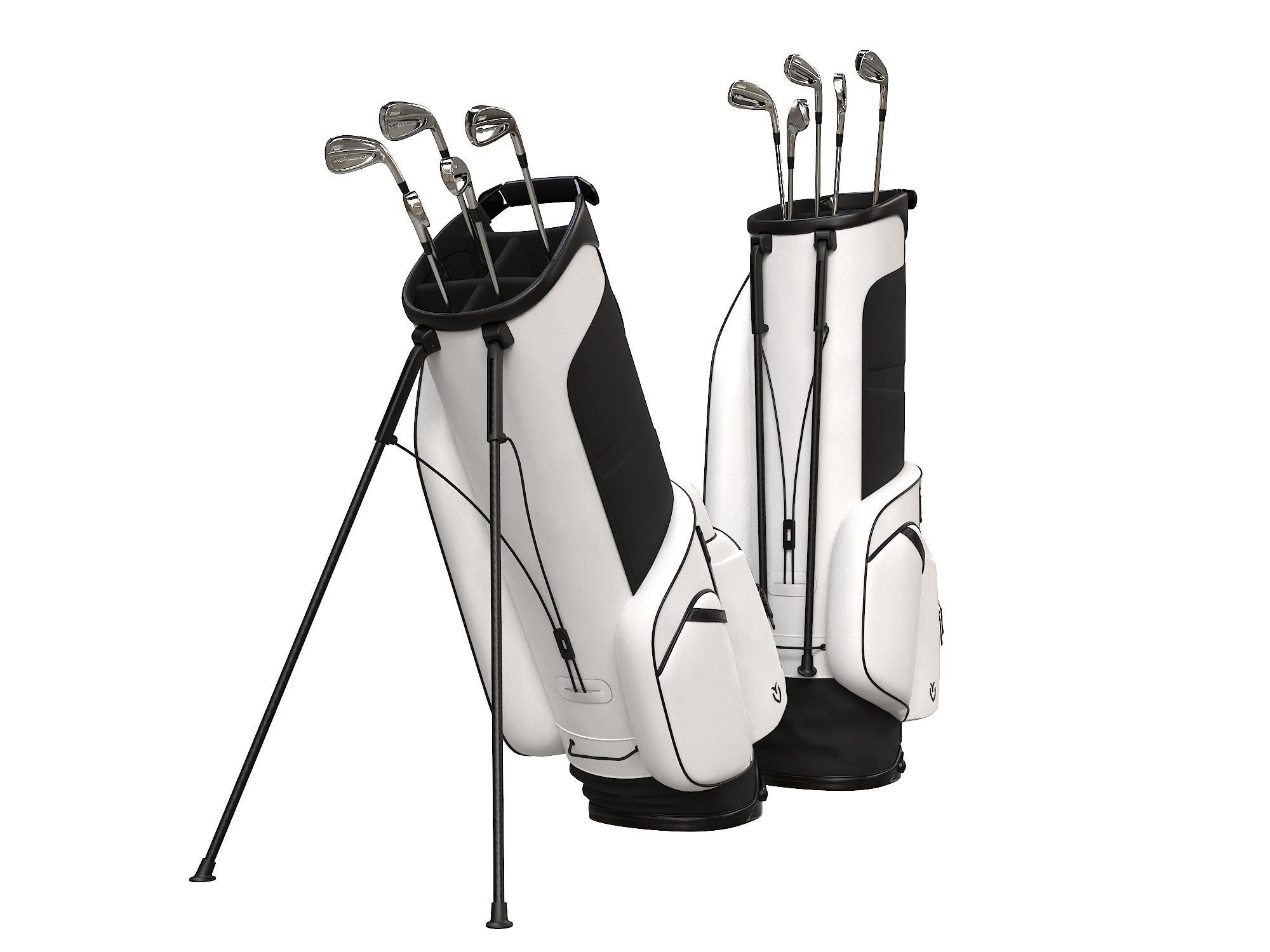 Golf Bag Vessel Player IV Pro White Low-poly 3D model_7