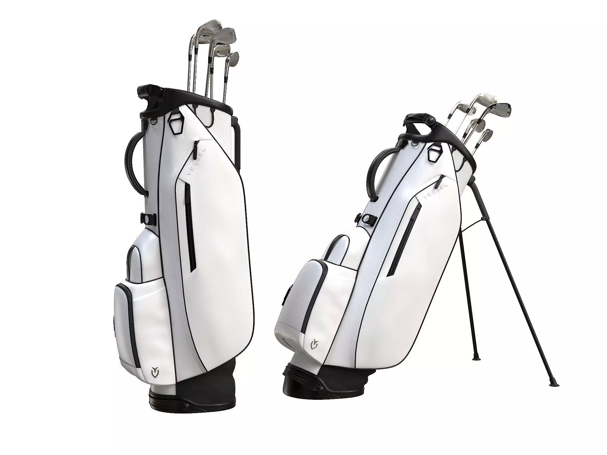 Golf Bag Vessel Player IV Pro White Low-poly 3D model_0