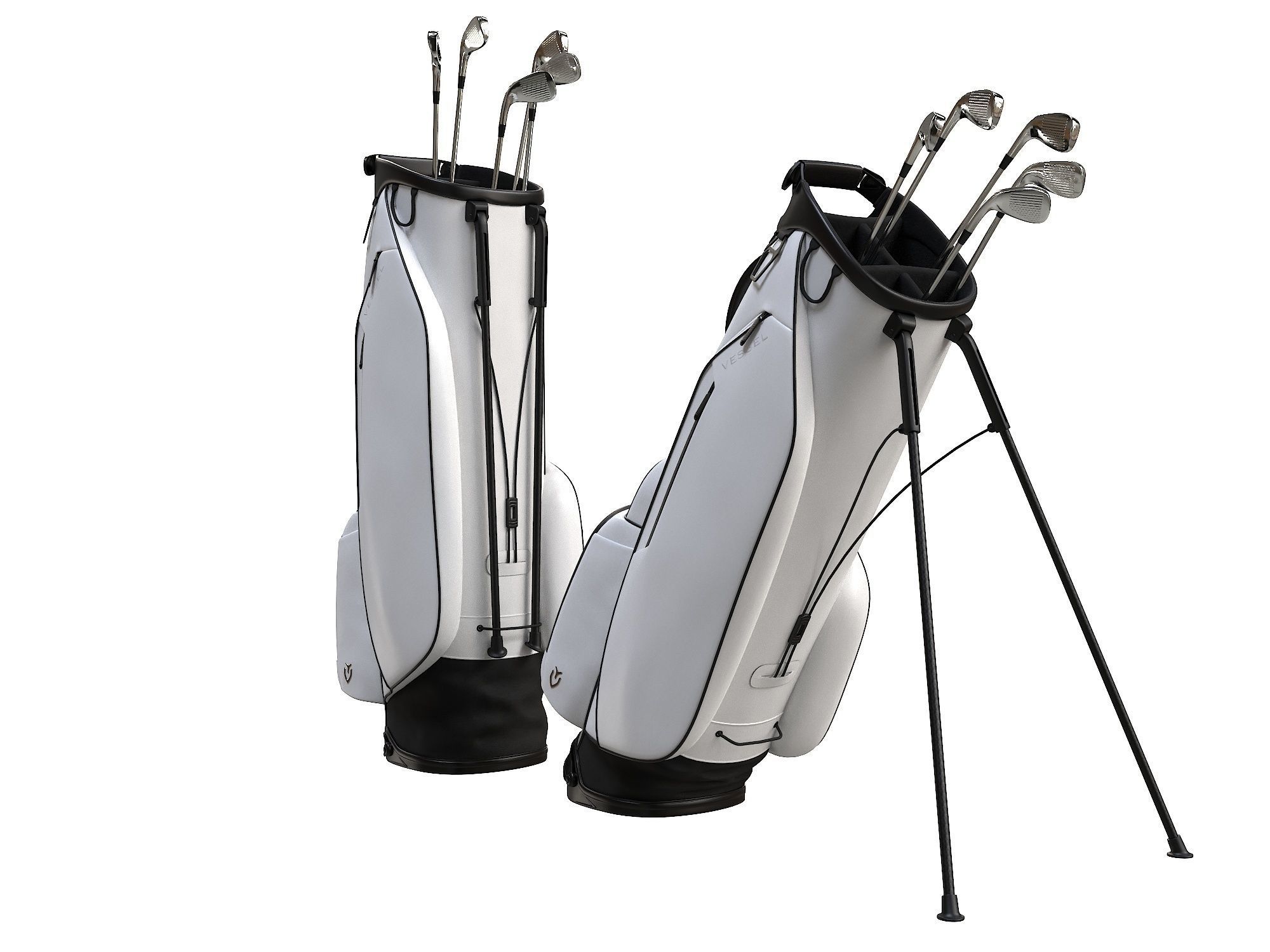 Golf Bag Vessel Player IV Pro White Low-poly 3D model_2