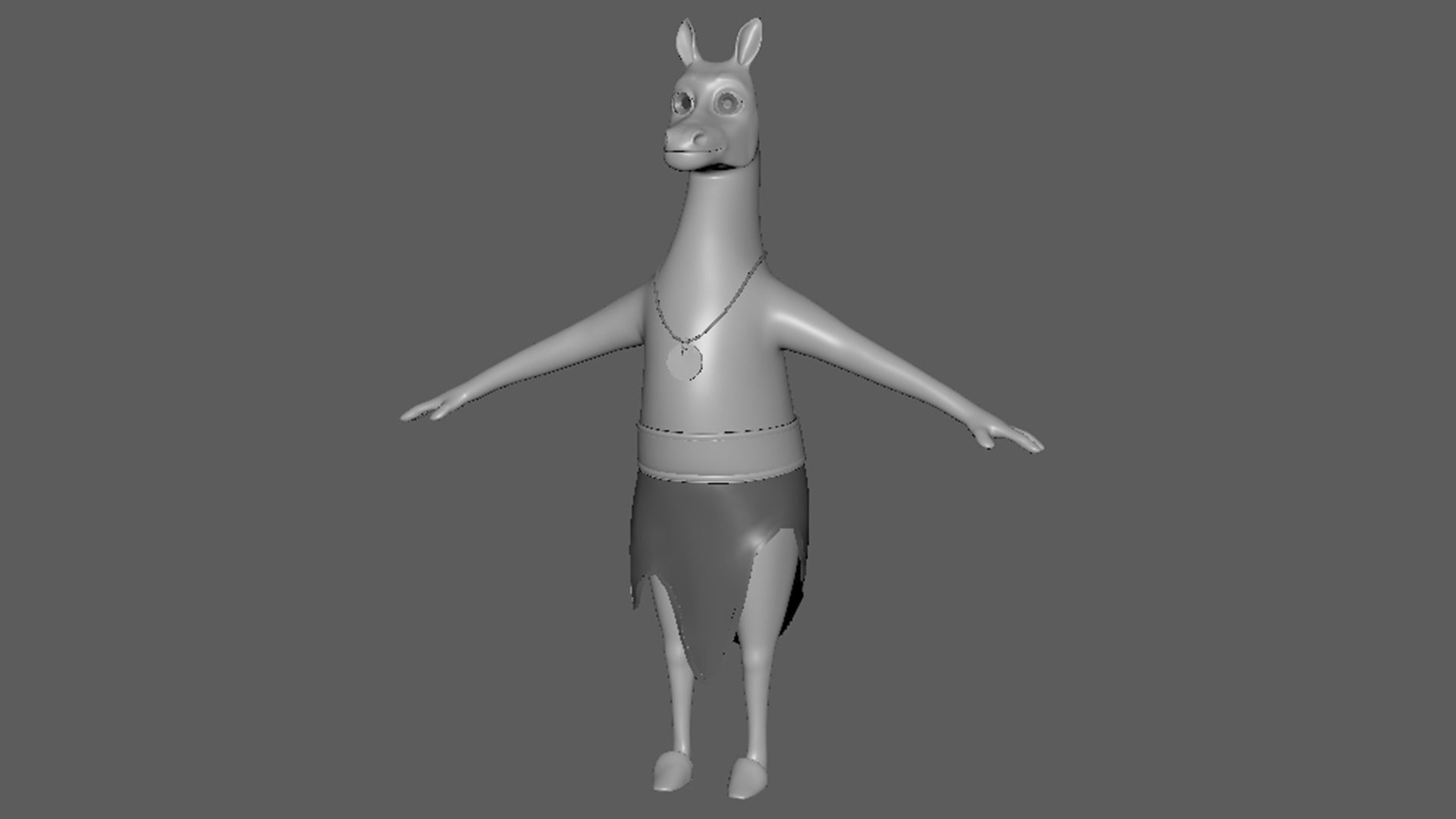 Cartoon Donkey- base mesh Low-poly 3D model_9