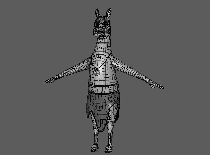 Cartoon Donkey- base mesh Low-poly 3D model_3
