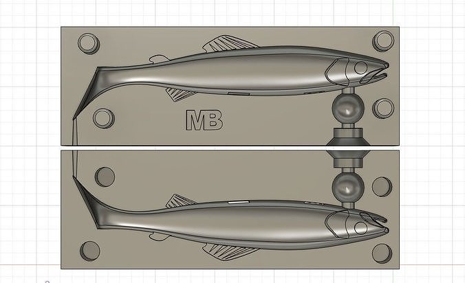 Moule leurre imitation truite 3D print model