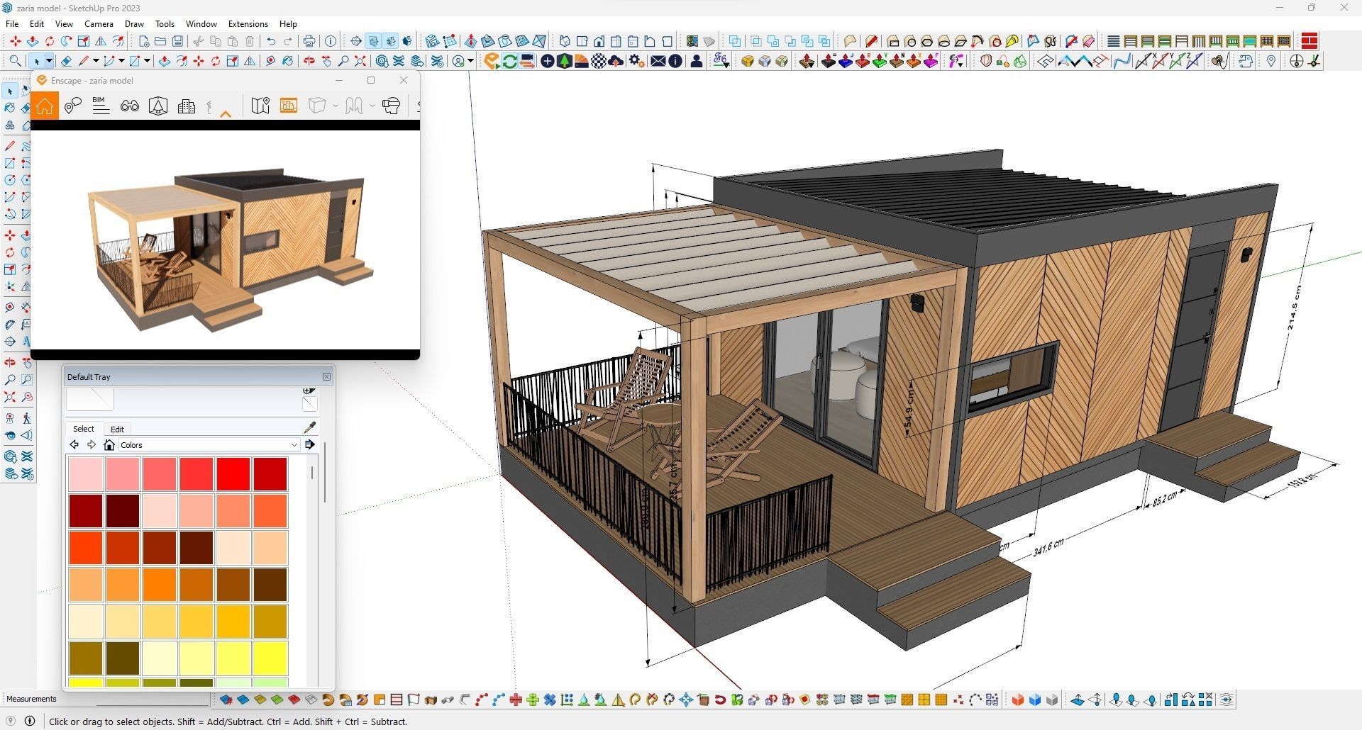 Tiny house Zaria 20m2 basic plans  3D model_18