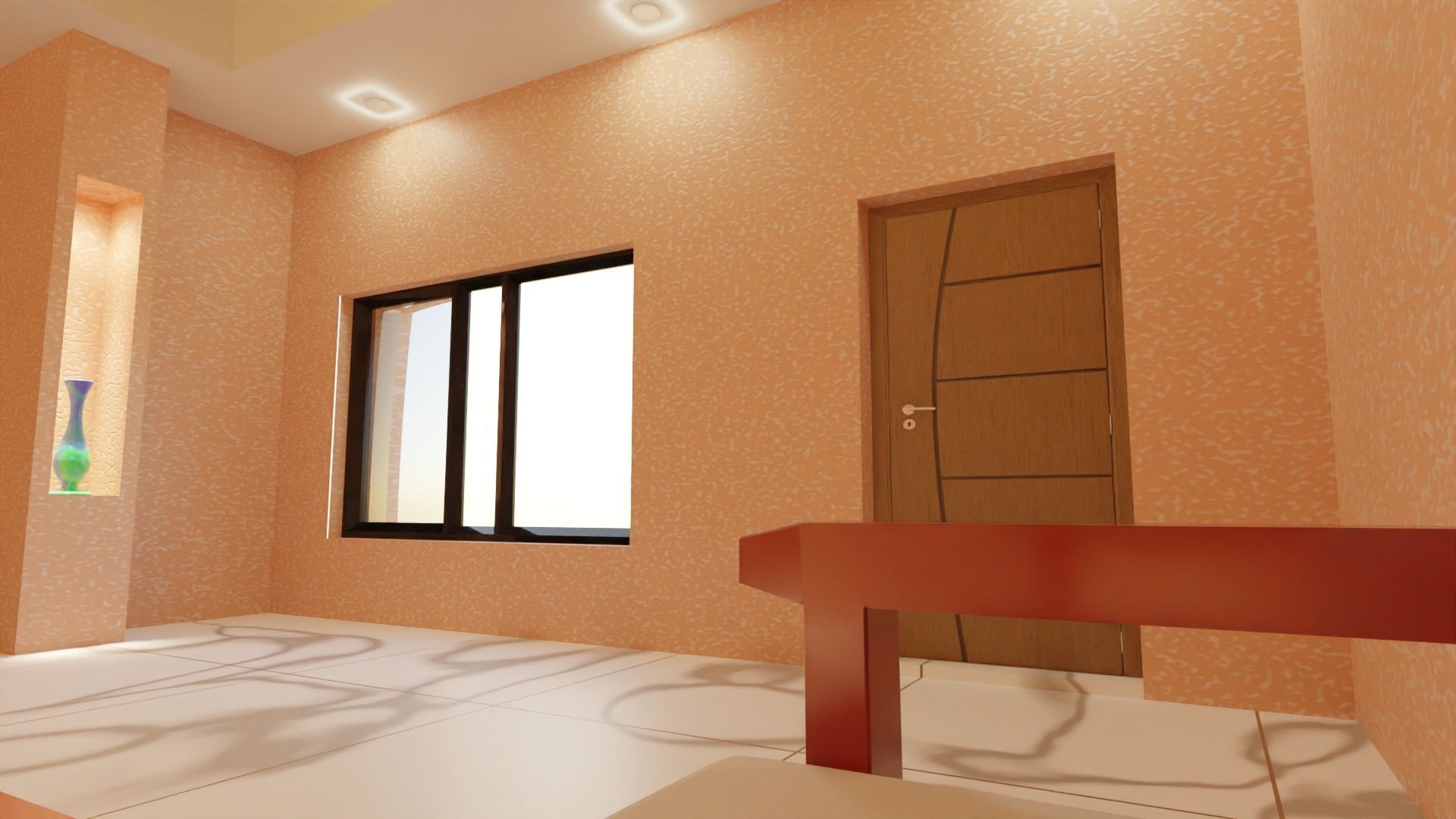 Simple Hall Interior 3D model_1