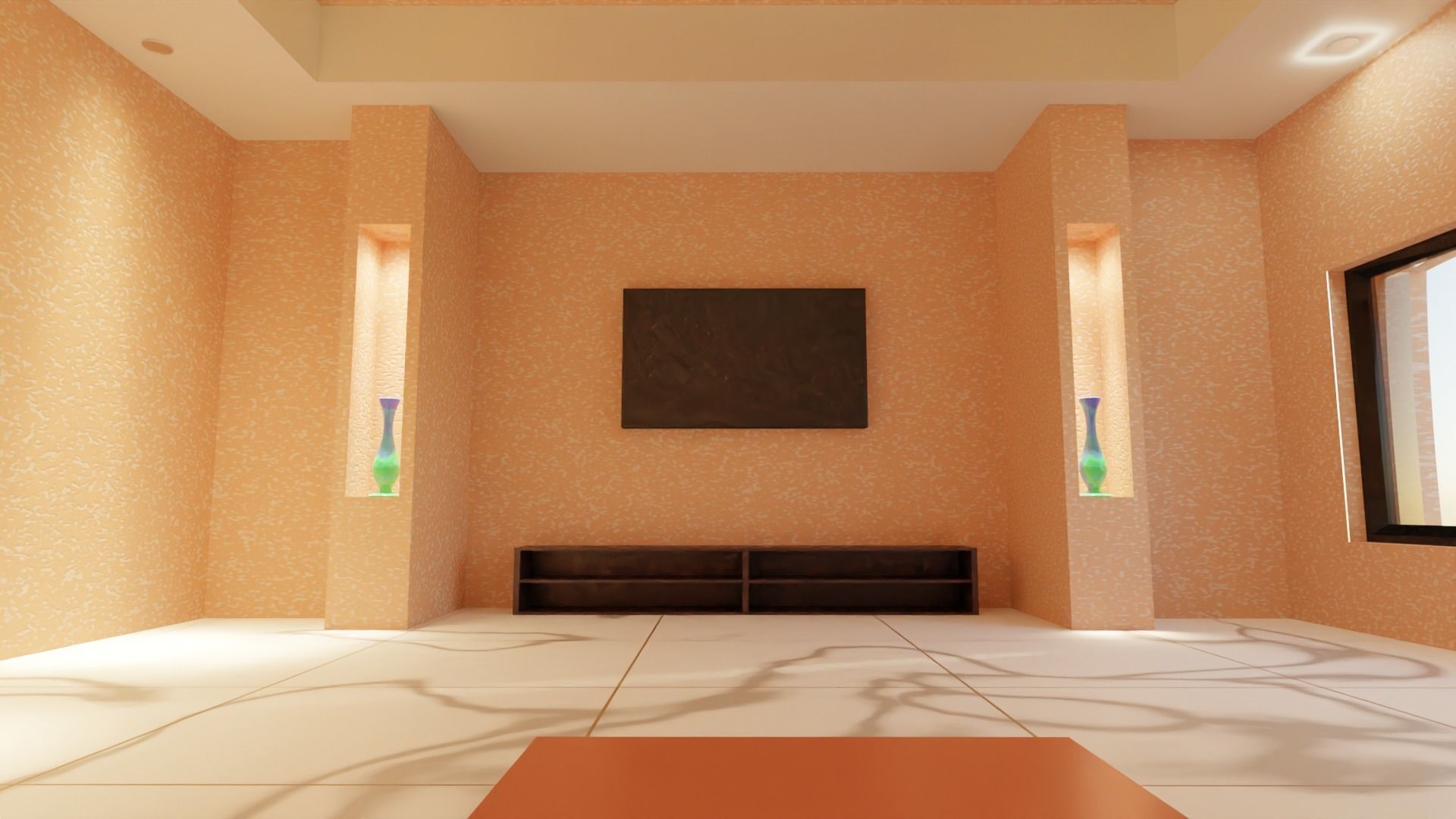 Simple Hall Interior 3D model_2