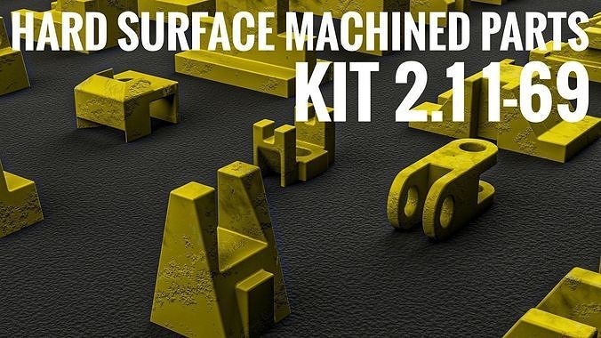 Building Blocks Kit Machined Parts Hard Surface V5 Low-poly 3D model