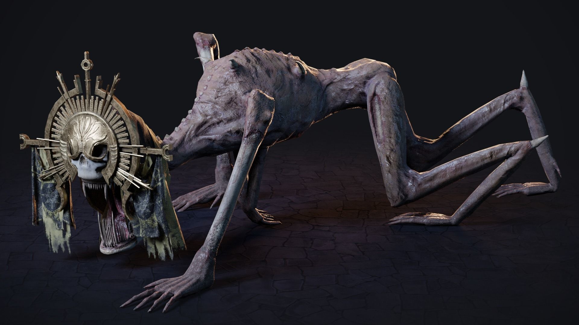 Religious Monster Low-poly 3D model_8