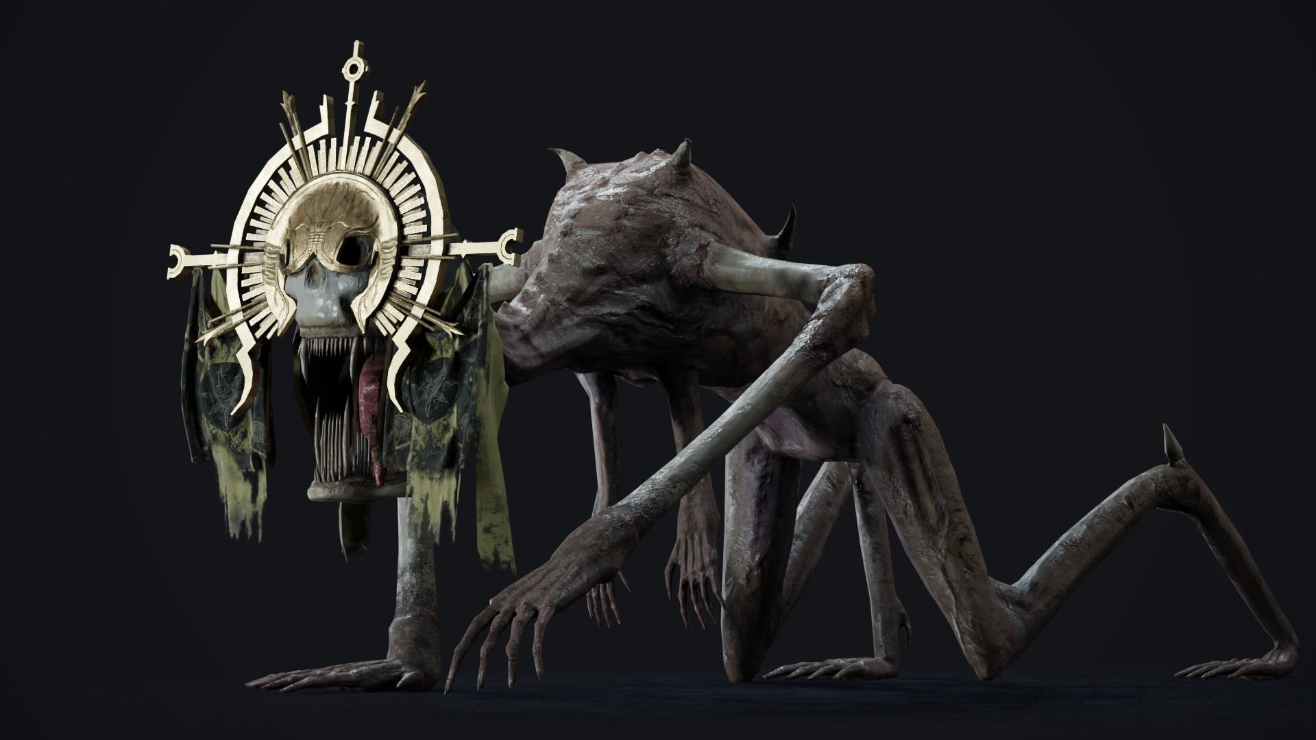 Religious Monster Low-poly 3D model_15