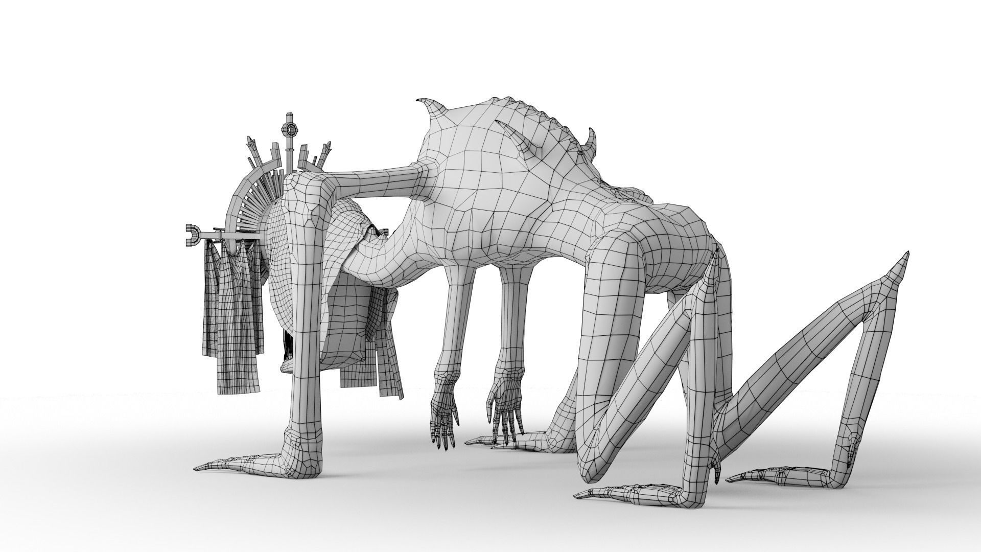 Religious Monster Low-poly 3D model_29